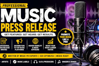 write distribute music press releases for artists labels, music promotion PR