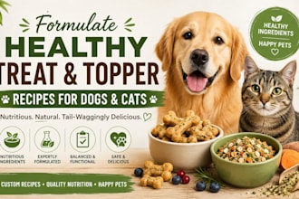 formulate healthy treat and topper recipes for dogs and cats