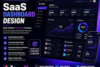 design a sleek saas dashboard and ai landing page