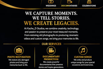 create cinematic documentaries and historical stories