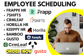 employee scheduling frappe HR 7shifts crmleaf horilla  HR keepfy HR bamboo gusto