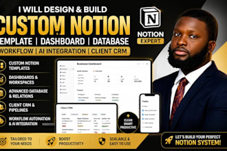 do notion, notion template expert, notion dashboard, database and client CRM