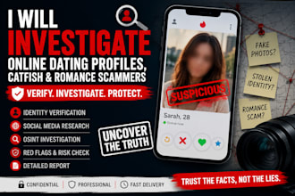 investigate dating profiles and expose catfish