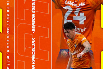 design professional sports graphics and football matchday posters