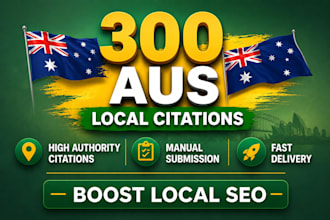 do 300 australia local citations and directory submission