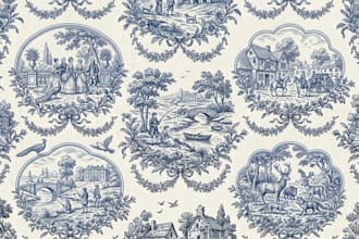 design luxury toile de jouy pattern for wallpaper and home decor pattern