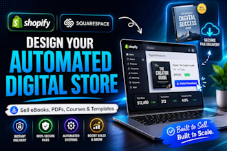 design a squarespace or shopify store for digital products and downloads