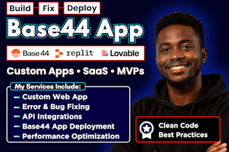 fix base44 bugs, build bass44 app, base44 app integrations, base44 deployment