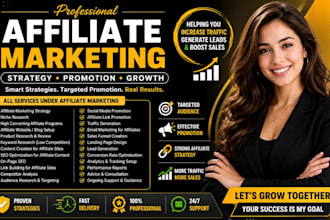 help you with affiliate marketing strategy and promotion