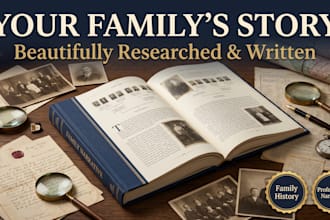 do genealogy research, trace your family tree, write a historical ancestry story