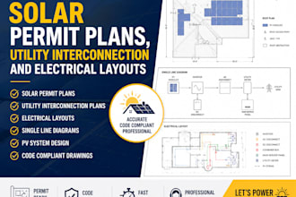 design solar permit plans, utility interconnection and electrical layouts