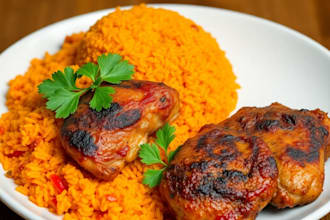 cook jollof rice and chicken for your events