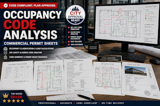 prepare occupancy code analysis and commercial permit sheets