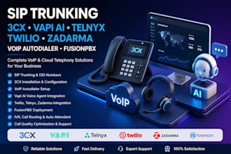 sip trunking outbound 3cx vapiai telnyx twilio zadarma voip autodialer fusionpbx