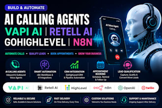 build vapi ai calling agent, retell ai voice agent, gohighlevel, n8n ai agent