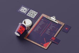 design a stunning print menu and cohesive cafe stationery