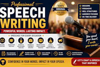 write valedictorian, student council and academic speeches