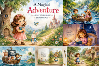 illustrate and format your childrens storybook with watercolor art