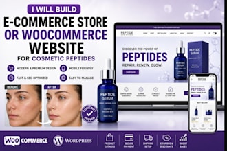 design and develop a cosmetic peptide ecommerce store
