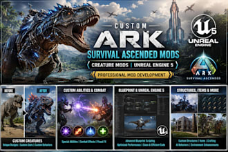 create ark survival ascended mods and creature mods in unreal engine 5