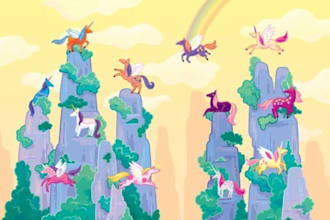 design colorful children story book illustration