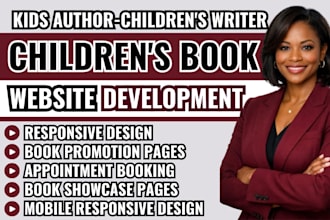 children book author website, kids author website, author portfolio website