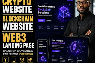 design crypto website, blockchain website, nft website and web3 landing page