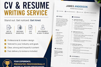 write and rewrite a professional  CV resume and cover letter