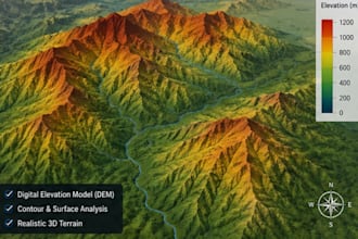 create 3d bathymetry mapping, gis terrain models, site analysis, topography