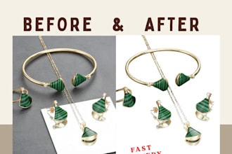 retouch and edit jewellery photos with diamond shine and shadow