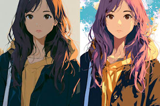 anime character an illustration and anime character