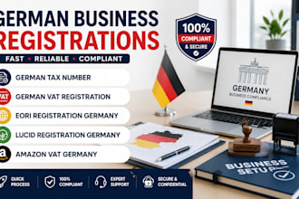 register german tax number, vat id, eori, lucid and llc for compliance
