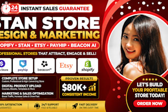setup stan store, etsy shop, stan store marketing, upload digital products pod
