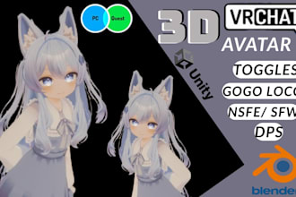 create custom vrchat, vtuber, and furry 3d avatars for PC and quest