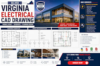 deliver virginia electrical cad drawing wiring layout schematic plumbing design