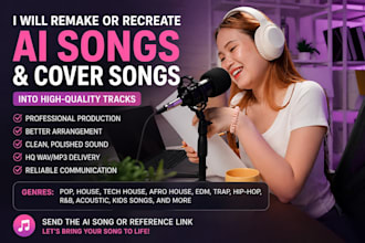remake ai songs, cover songs, and demos into high quality professional tracks