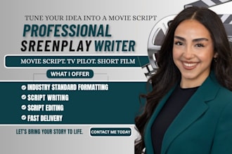 write movie script, screenwriting, feature film script, screenplay, TV script