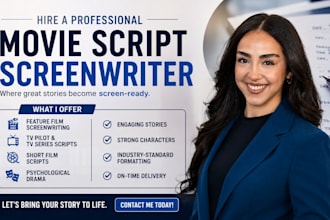 write movie script, screenwriting, feature film script, screenplay, TV script