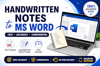 type handwritten notes into word