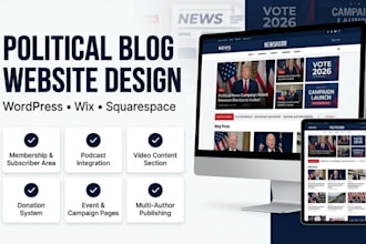 design a political blog website, news blog website, political website wordpress