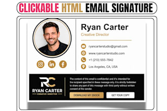 make clickable html email signature for gmail, outlook, apple mail or zoho mail