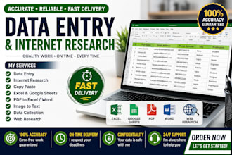 do accurate data entry and internet research