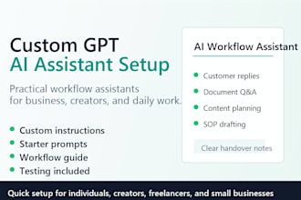 create a custom gpt or ai assistant for your workflow