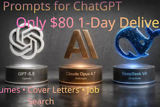 write custom ai prompts for chatgpt, resumes, and job applications