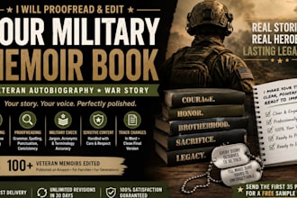 proofread your military memoir book veteran autobiography war story