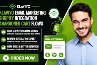 set up klaviyo email marketing shopify integration and abandoned cart flows