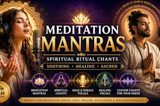 sing soothing meditation mantra, spiritual ritual chants and healing vocals
