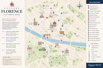 create tourist city map, visitor guide map, attraction route map, custom vector