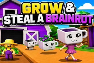develop roblox full game creation,steal a brainrot, grow a garden,simulator game