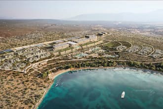 elevate 3d hospitality architecture,masterplan rendering,luxury resort,4k render